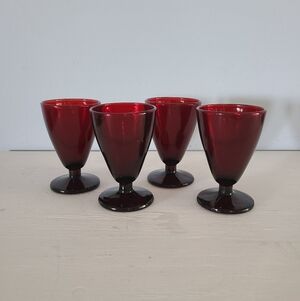 Vintage Anchor Hocking Ruby Red Cordial Glasses